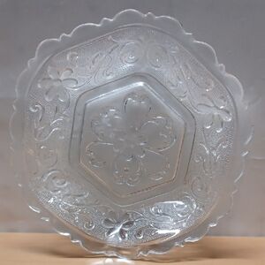 Vintage Elegant Floral Glass Bowl